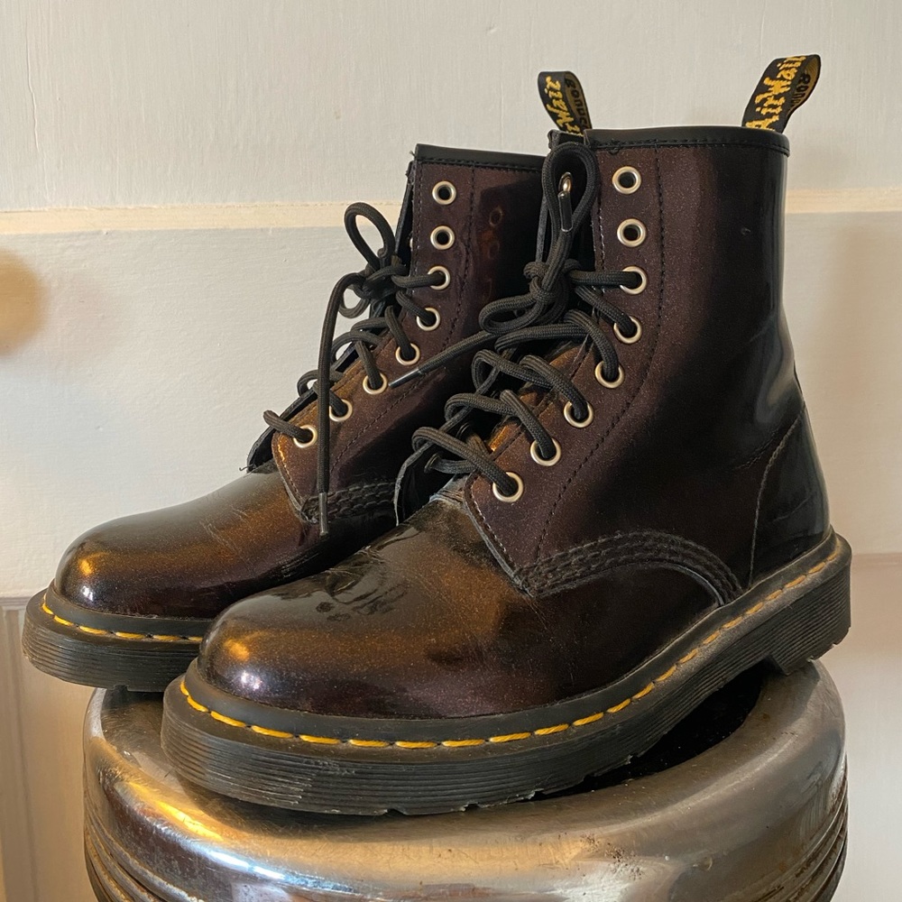 Doc Martin Burgundy Sparkle Patent Leather Boot